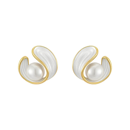 Aimee – Pendientes de Lujo con Ópalo Blanco y Perlas en Oro