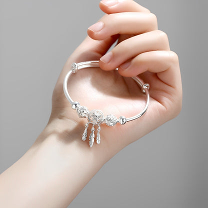 Aiyana – Pulsera Atrapasueños Ajustable en Plata 925