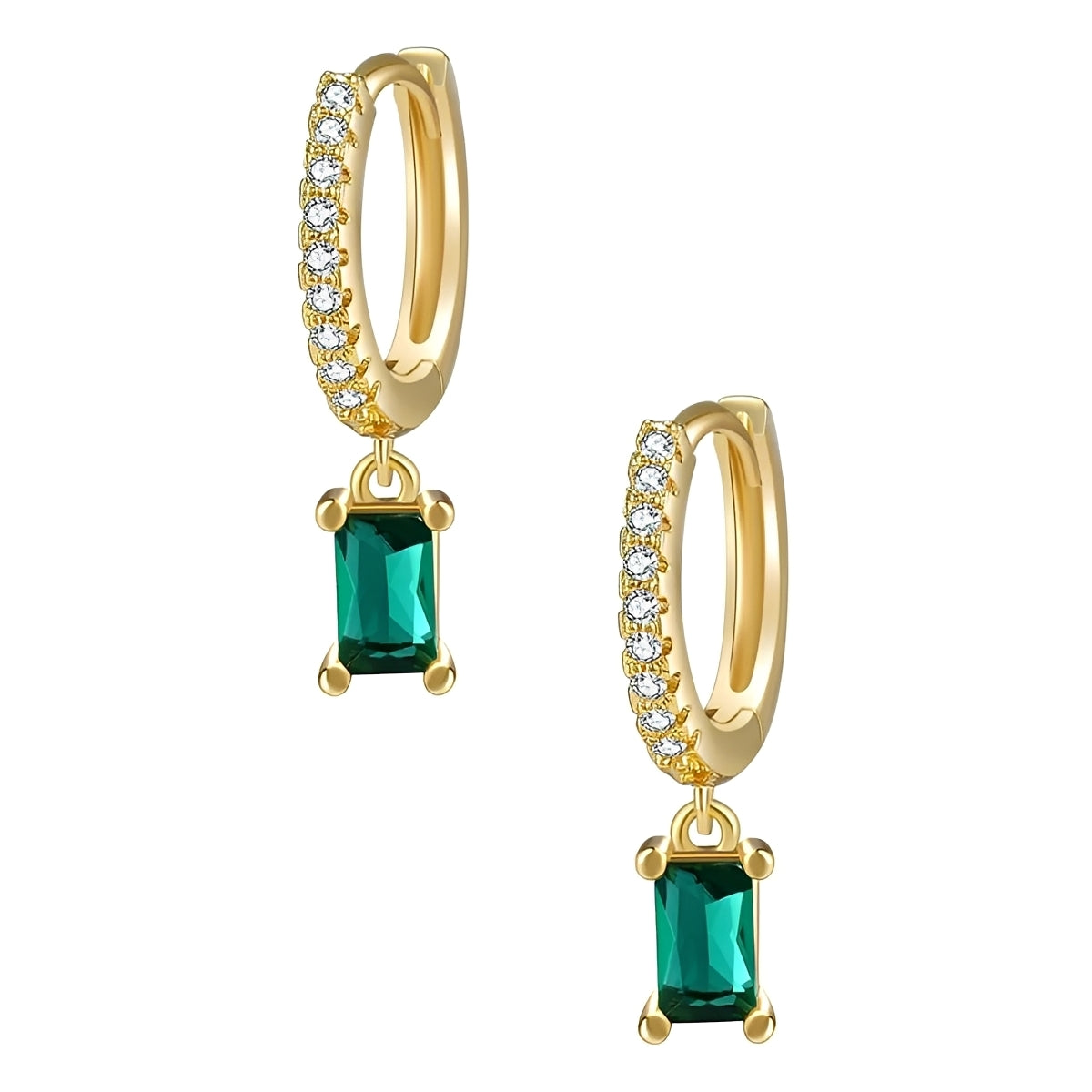 Amy – Pendientes Rectangulares Dorados