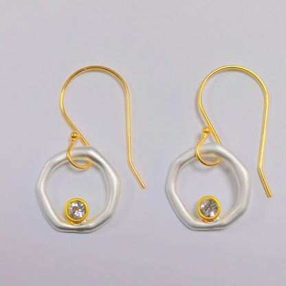 Zia – Pendientes Vintage Circonita Oro & Plata