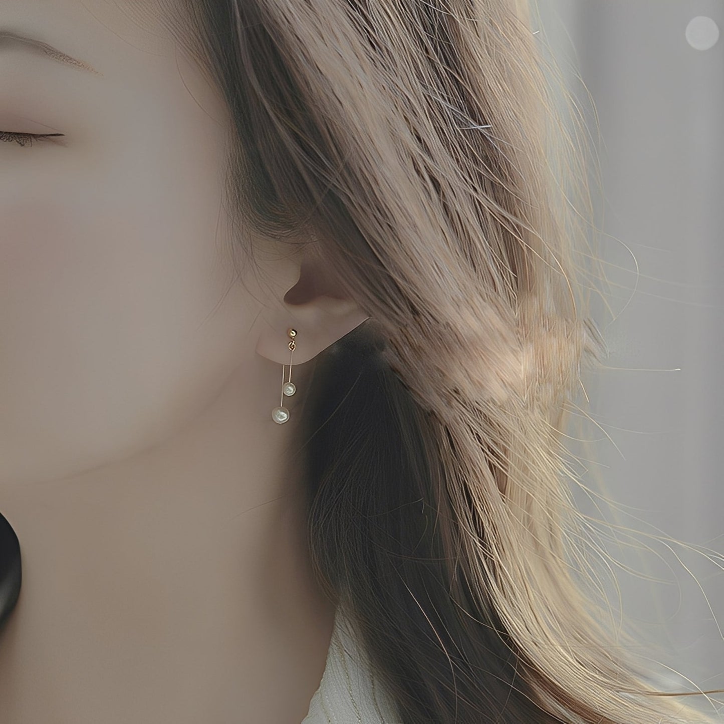 Alice – Pendientes Colgante Perla Romance