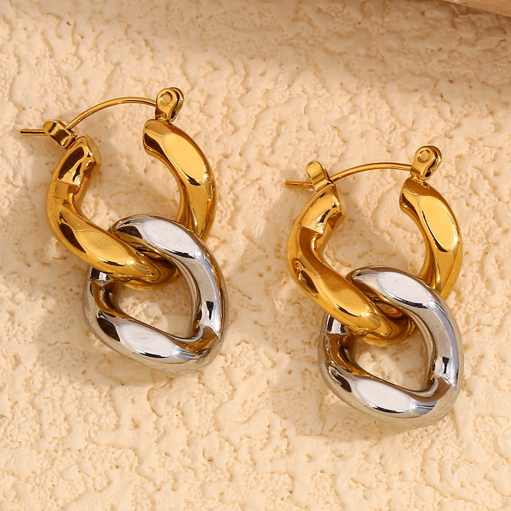 Piper – Pendientes Colgantes de Cadena Bicolor