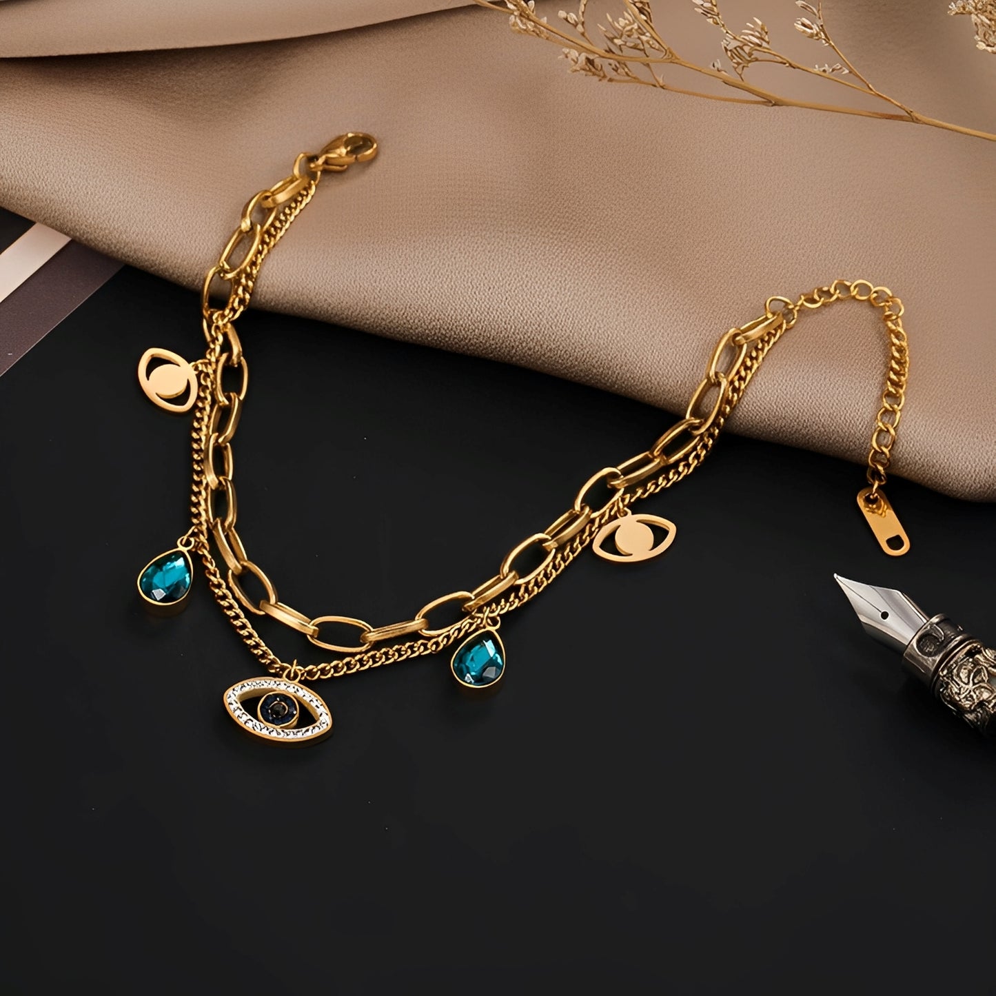 Cris – Pulsera Doble Capa Cadena Gruesa