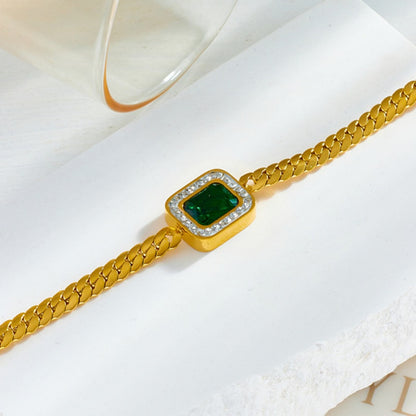 Esmeralda – Pulsera Zirconia Verde Elegante