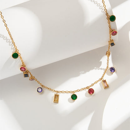 Freya – Collar Chic con Borla y Brillo Multicolor