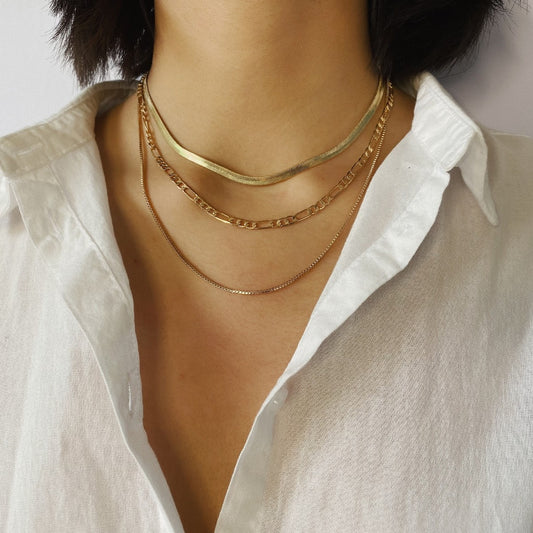 Kaida – Collar Multicapa Cadena Geométrica Elegante