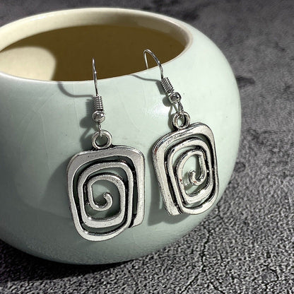Eva – Aretes Espirales Retro en Plata