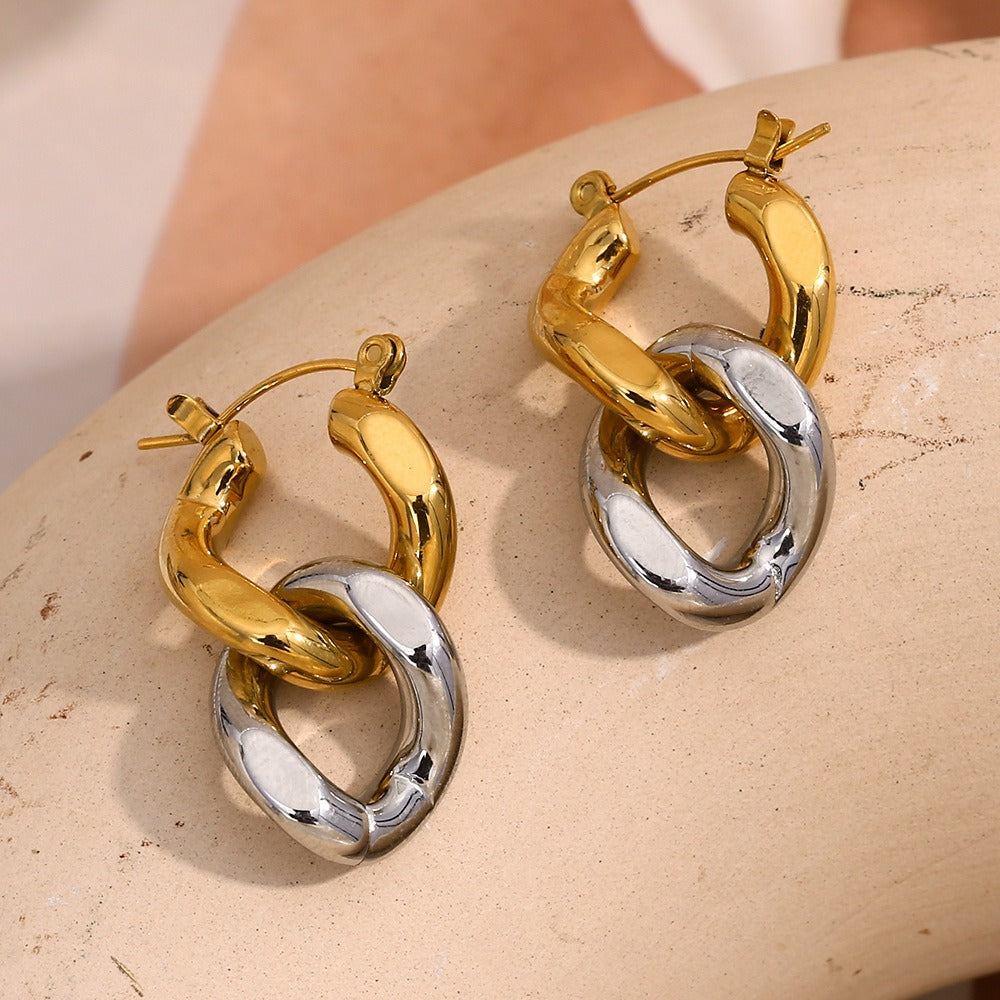 Piper – Pendientes Colgantes de Cadena Bicolor