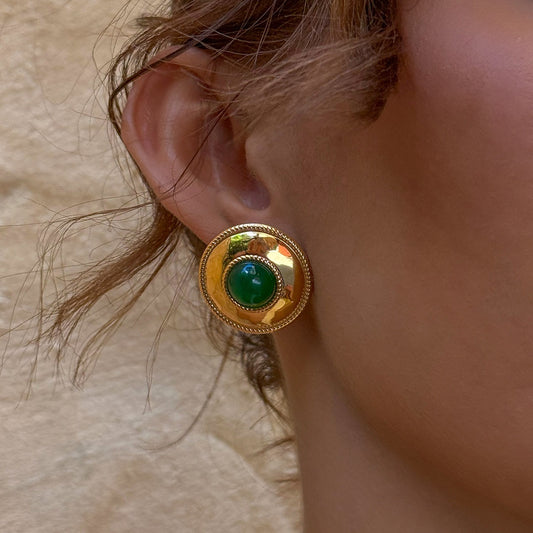 Elena – Pendientes de Ágata Verde Elegantes