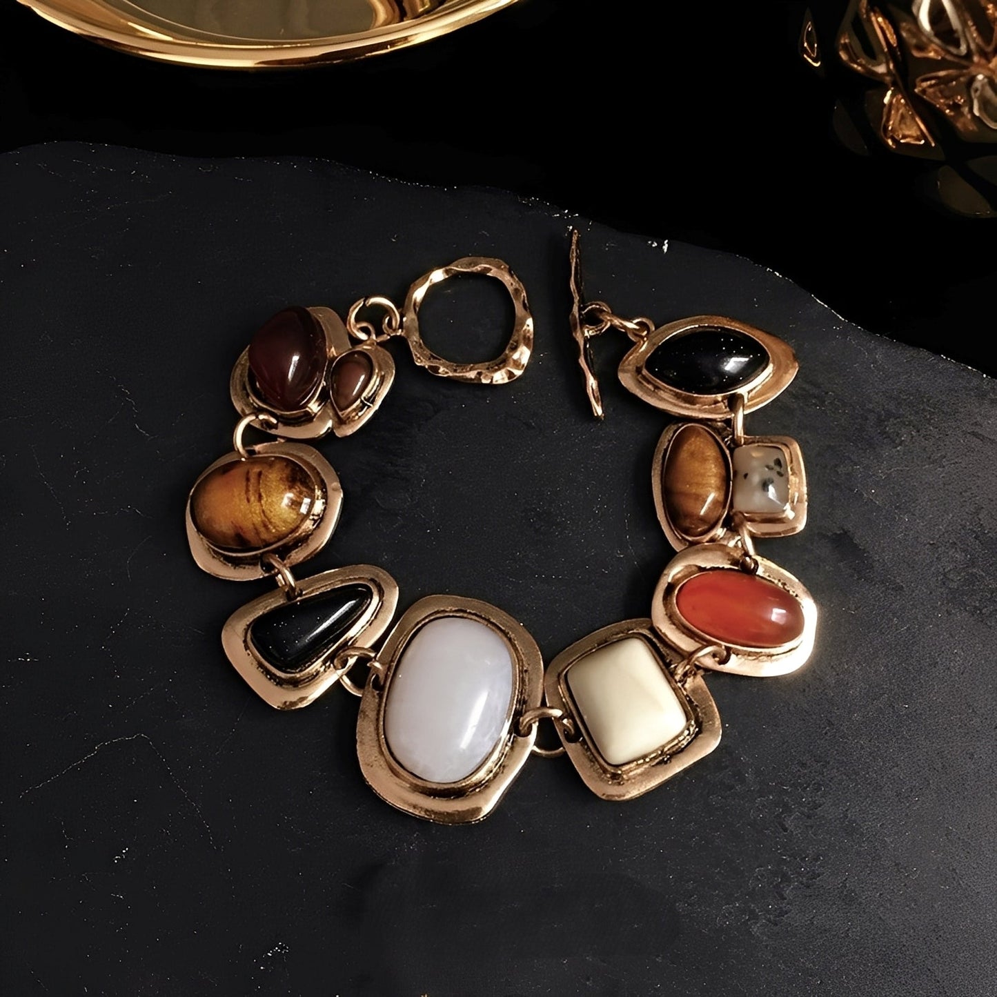 Nancy – Pulsera Bohemia con Piedras Geométricas