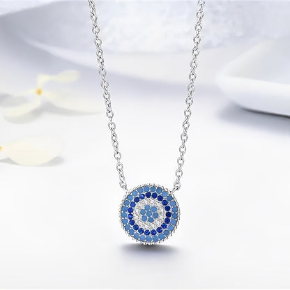 Daphne – Collar Ojo Protector Plateado Elegante