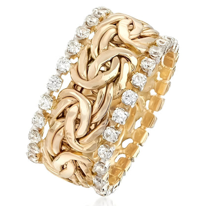 Lydia – Bijou de Oro Trenzado con Zirconia