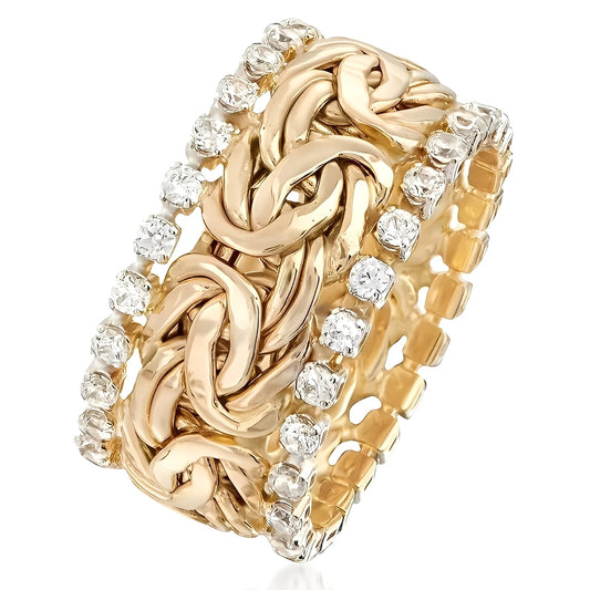 Lydia – Bijou de Oro Trenzado con Zirconia