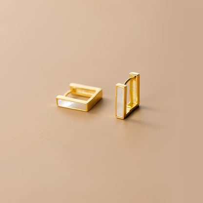 Elisa – Pendientes Cuadrados Concha Elegantes