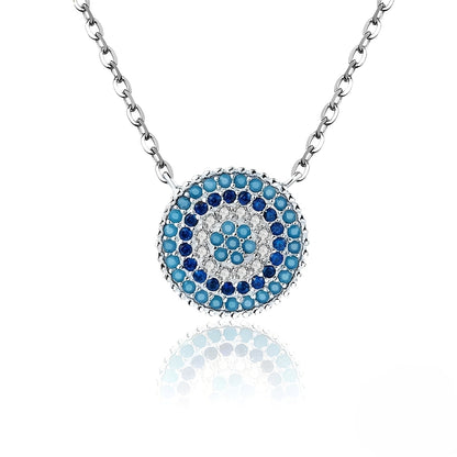 Daphne – Collar Ojo Protector Plateado Elegante