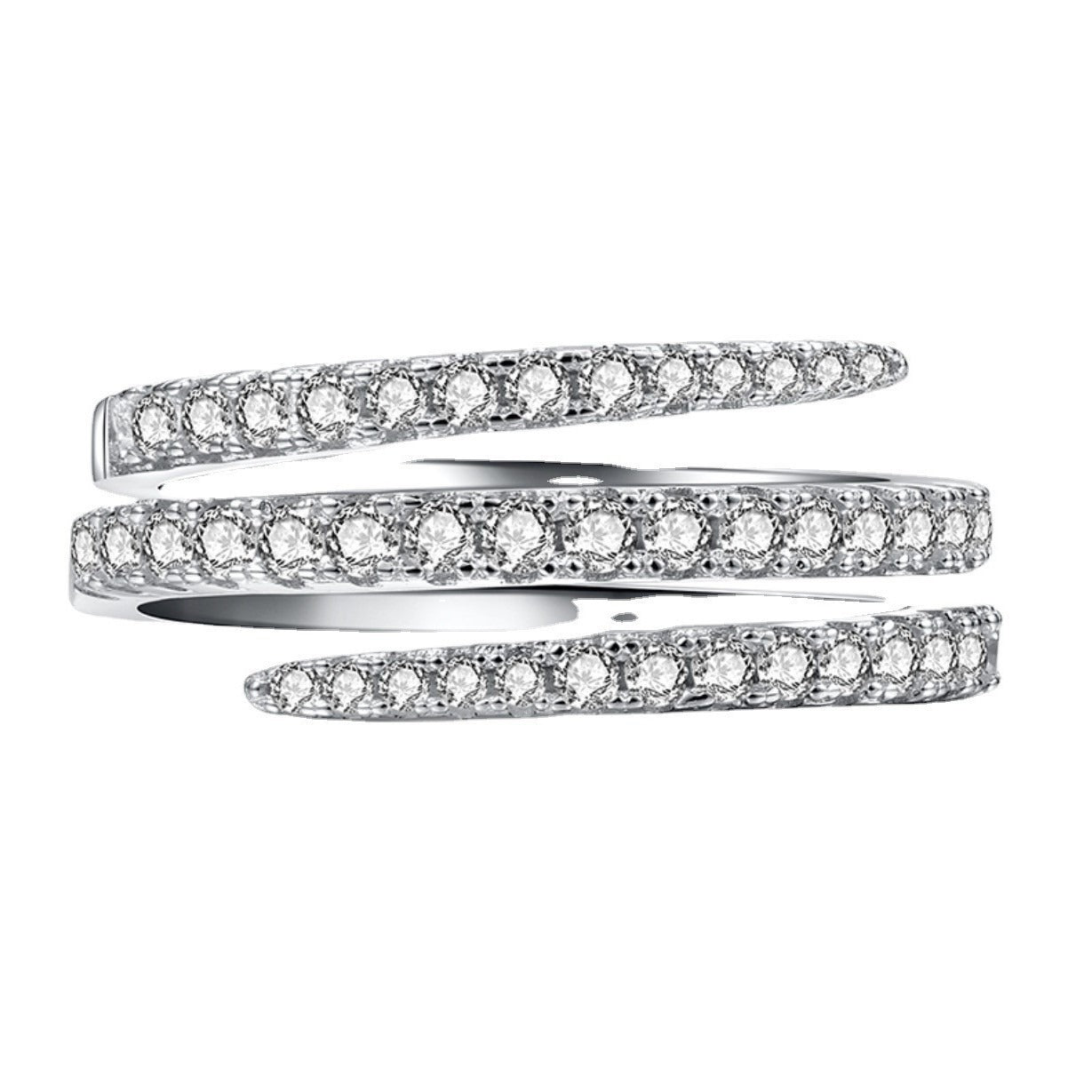 Ailee – Anillo Espiral Pavimentado de Cristales