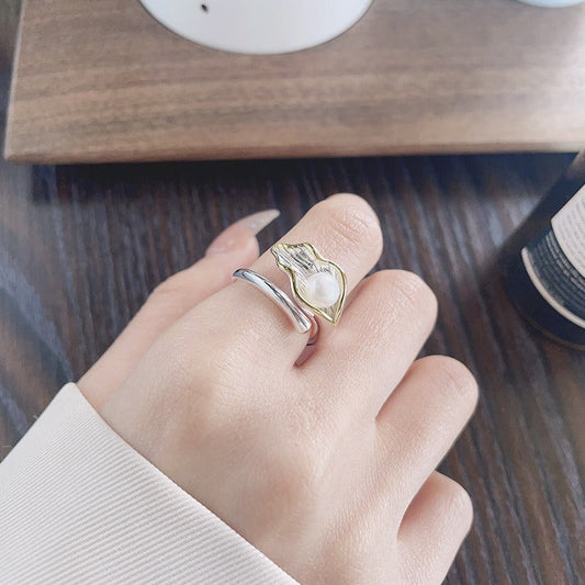 Camille – Anillo Vintage Elegante Perla Bicolor
