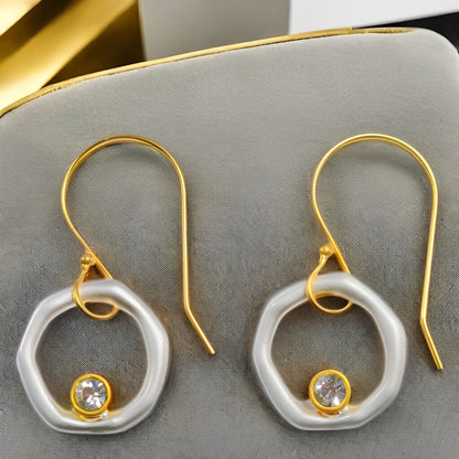 Vanya – Pendientes Vintage en Oro y Plata con Circonia