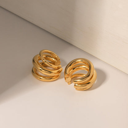 Gigi – Ear Cuff Grande 3 Capas Dorado