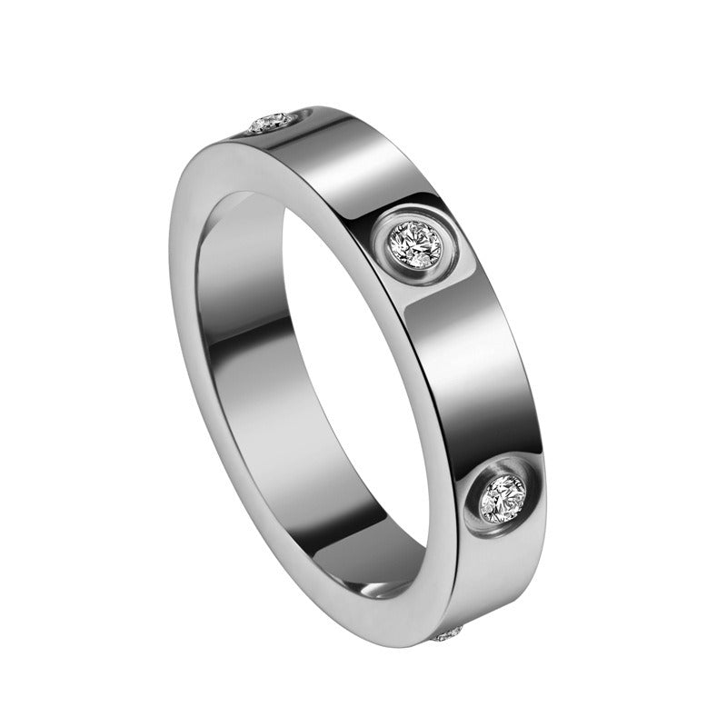 Livia – Anillo de Titanio con Detalles Brillantes