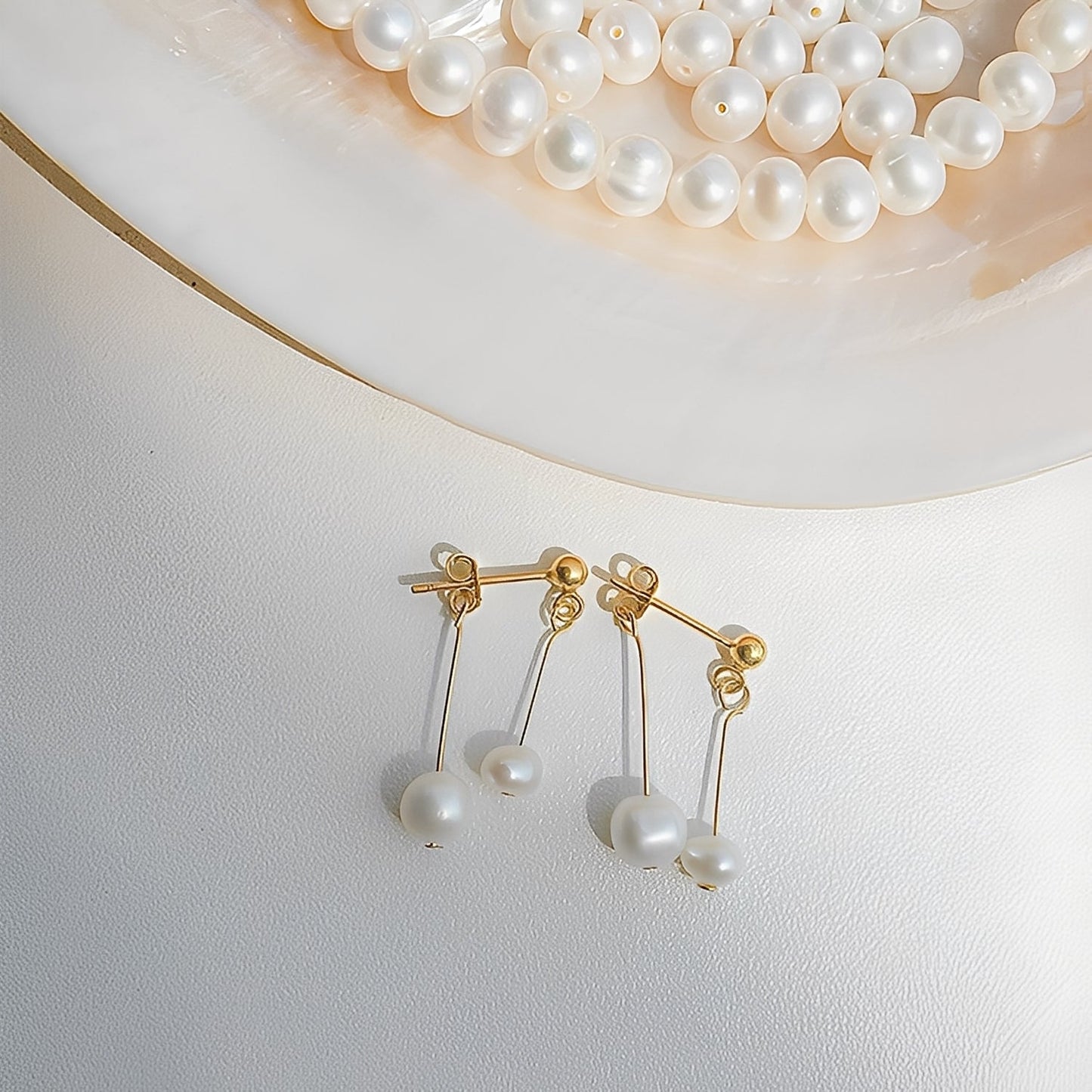 Alice – Pendientes Colgante Perla Romance