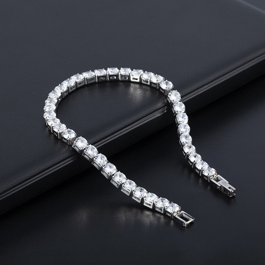Martina – Pulsera Tennis Plateada Fina