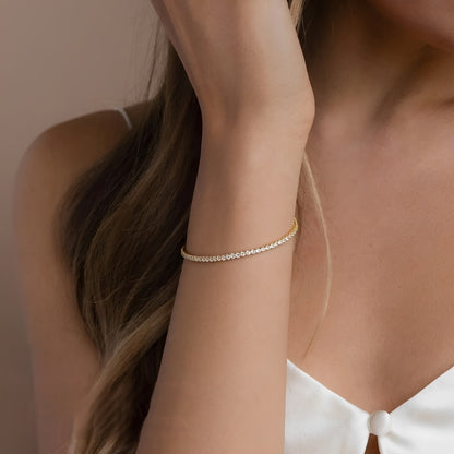 Valeria – Pulsera Tennis de Circonitas Redondas Elegante