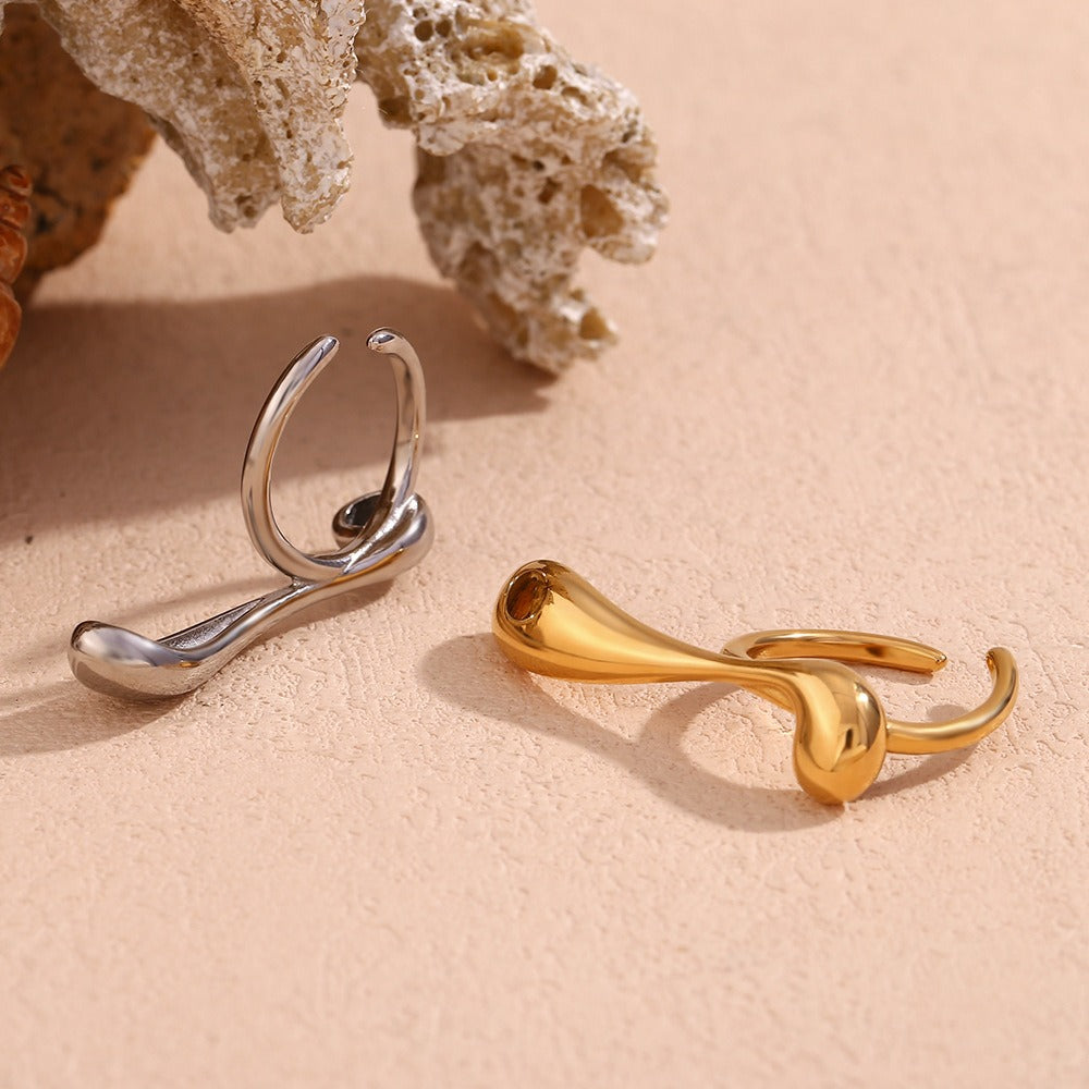 Holly – Anillo Abierto Gota de Agua Irregular