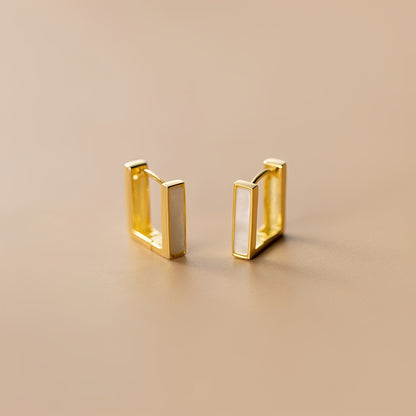 Elisa – Pendientes Cuadrados Concha Elegantes