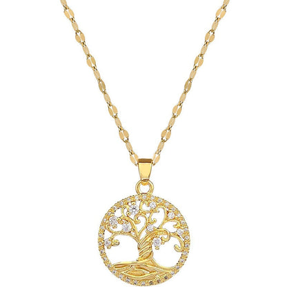 Samira – Collar Árbol de Vida Dorado con Zirconio