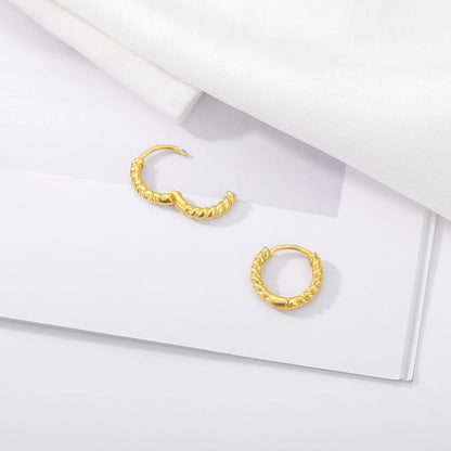 Manon – Pendientes Mini Aros Cuerda en Oro
