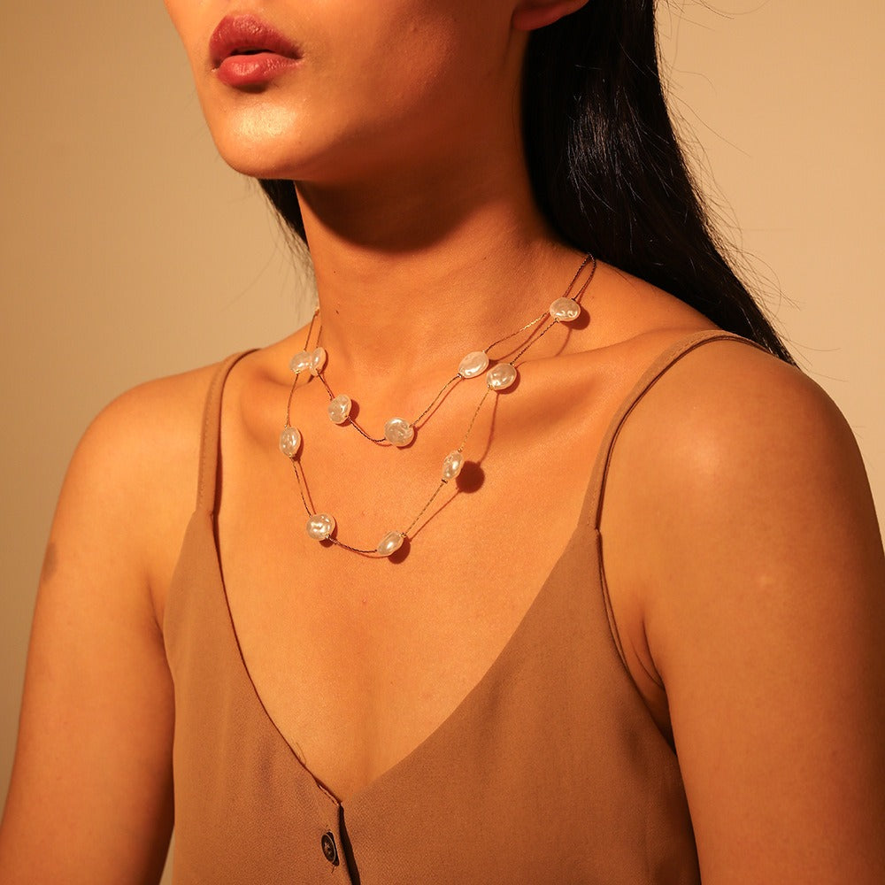 Valien – Collar de Doble Perla Elegante