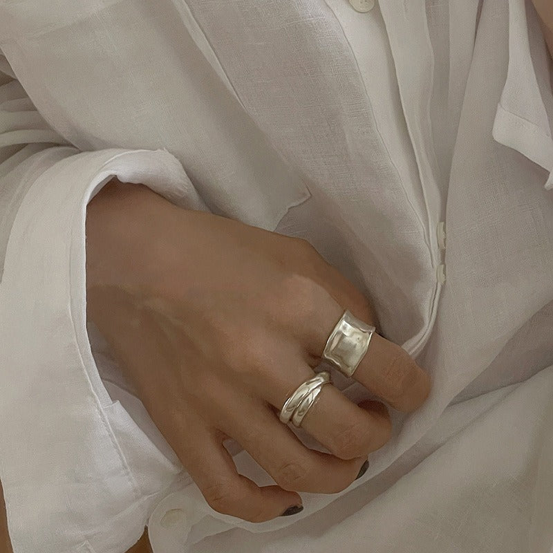 Louna – Anillos Bohemios Dorados &amp; Plateados Irregulares