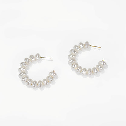 Rhia – Pendientes Aro con Perlas