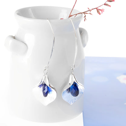 Lyana – Pendientes Plateados con Piedra Azul