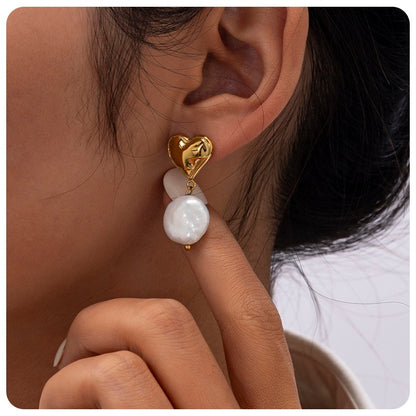 Poca – Pendientes Perla y Corazón