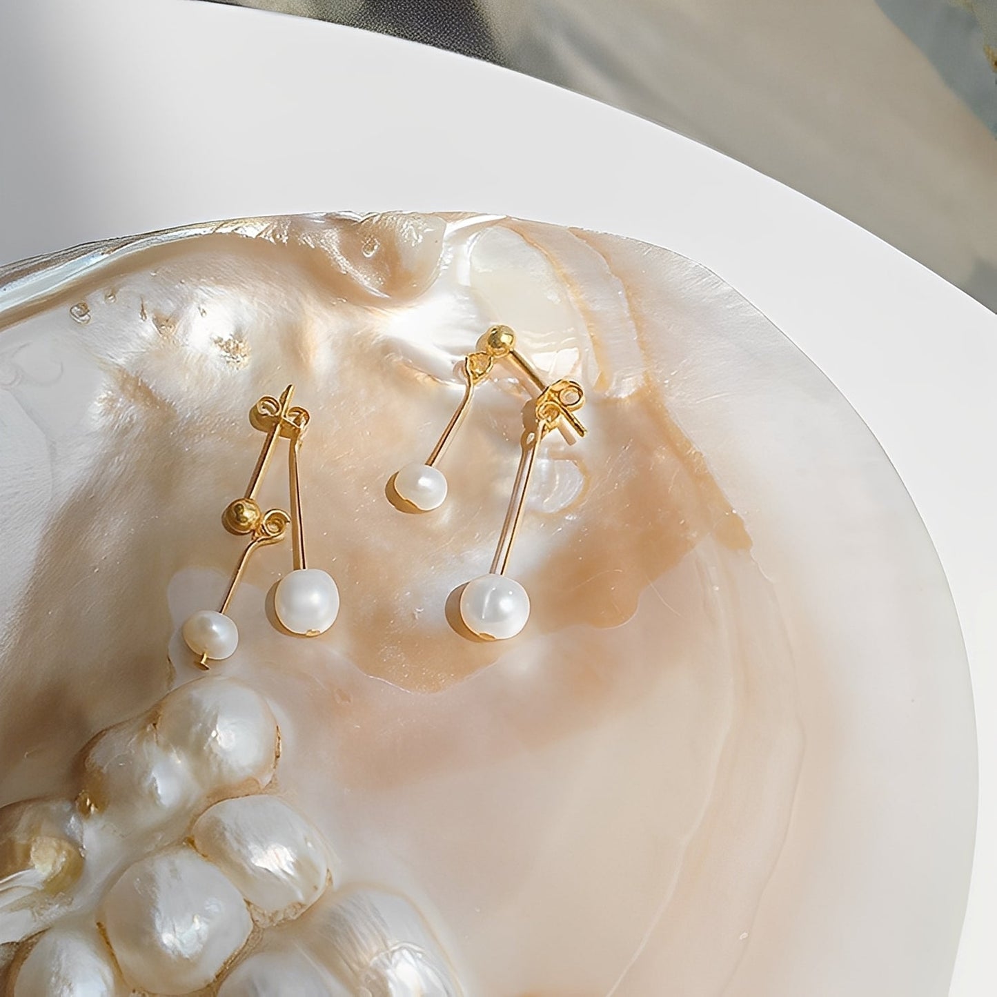 Alice – Pendientes Colgante Perla Romance