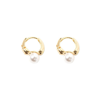 Maelle – Pendientes Dorados con Perla Única