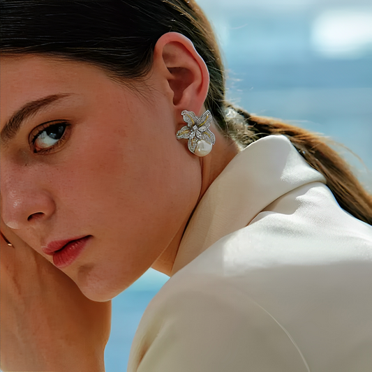 Anemone – Pendientes Elegantes Flor y Perla