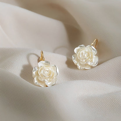 Pendientes de mujer con colgante de rosa - Par