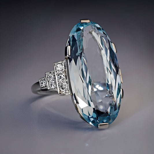 Analisse – Bague Ovale Cristal Azul