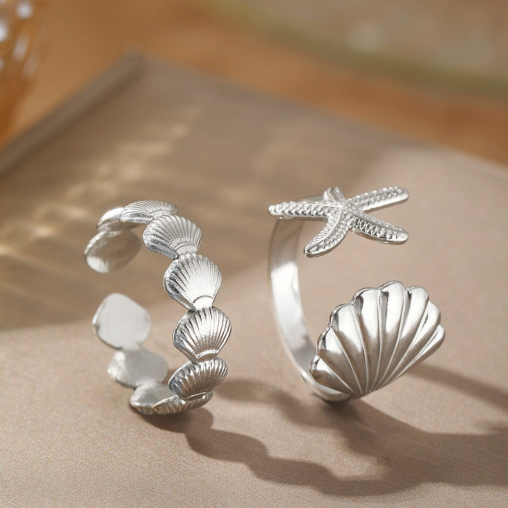Marina – Anillo Abierto Concha y Estrella de Mar