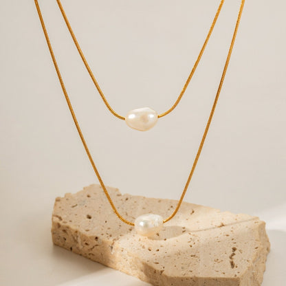 Mariela – Collar Doble Capa con Perlas Elegantes