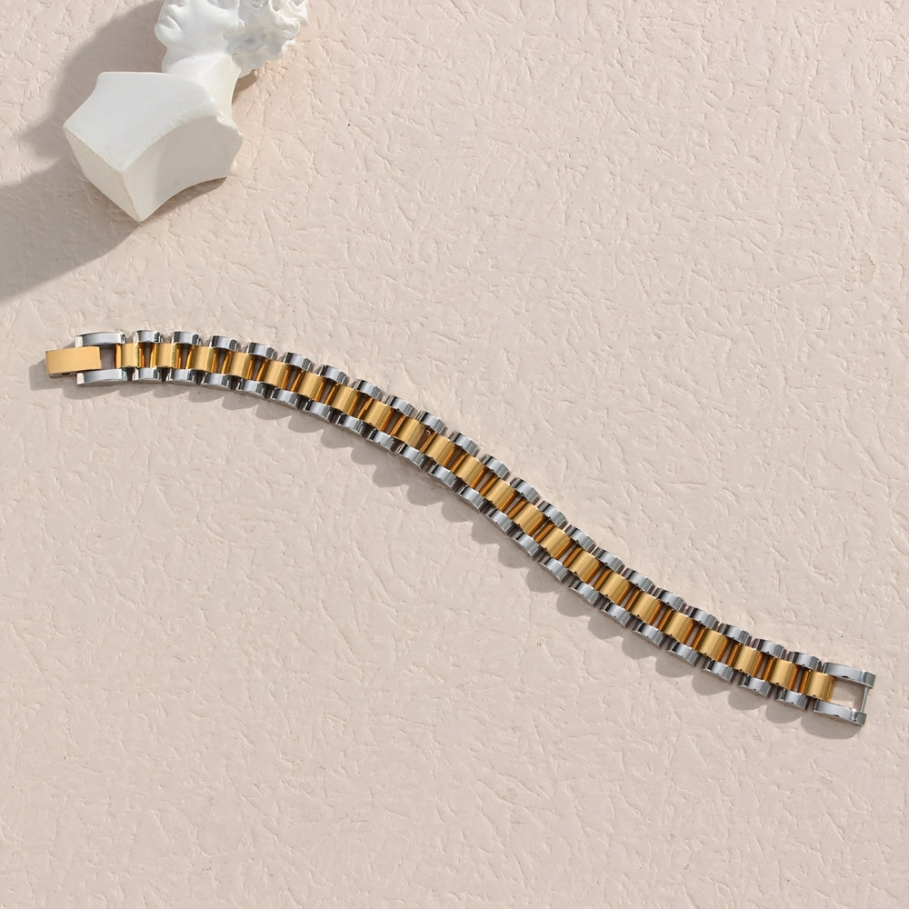 Imee – Pulsera de Cadena Bicolor Oro y Plata