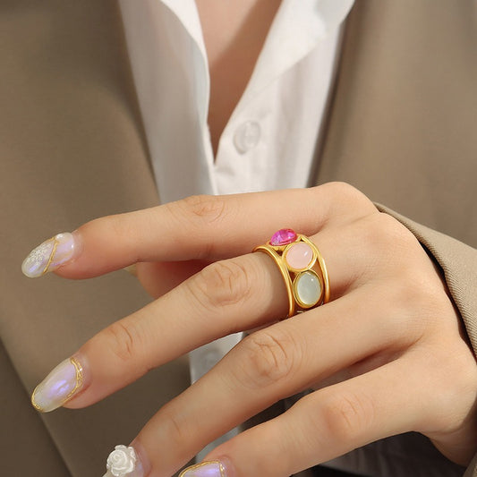 Winleah – Anillo de Cuentas Multicolor Elegante