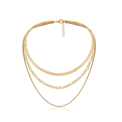 Kaida – Collar Multicapa Cadena Geométrica Elegante