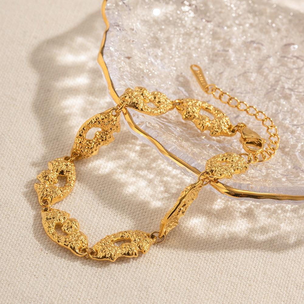 Elisha – Pulsera Textura Vintage de Acero