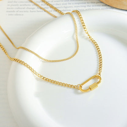 Naia – Collar Geométrico de Doble Capa Elegante
