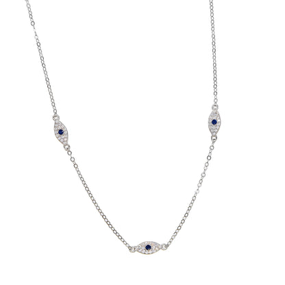 Lara – Collar Ojo Protector con Circonia Azul