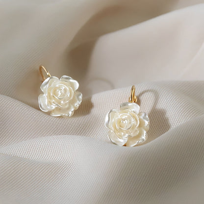 Pendientes de mujer con colgante de rosa - Par
